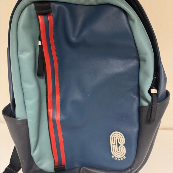 Coach Blue and Red Men's Backpack - Picture 1 of 3